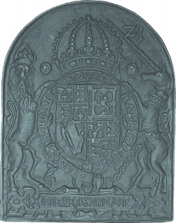 Royal Coat Of Arms Cast Iron Fire Back